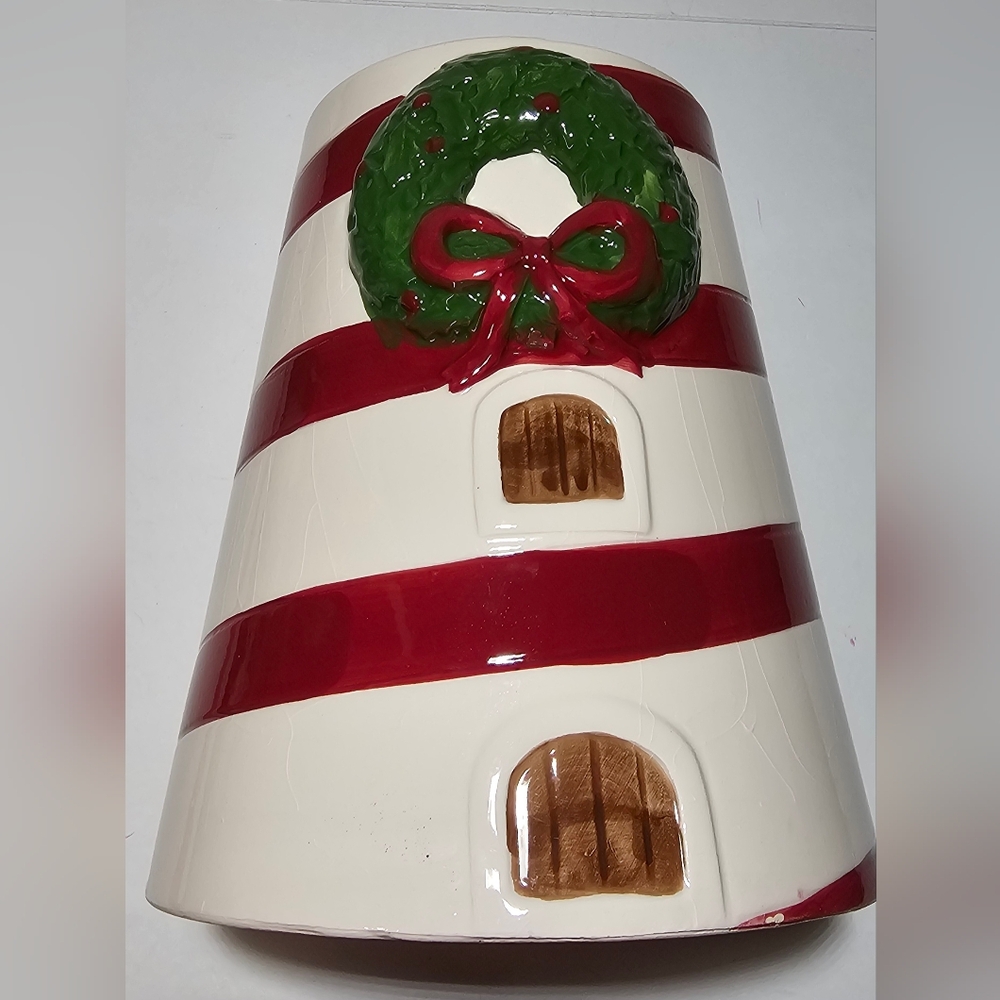 Nantucket Home Christmas  Ceramic Lighthouse Cookie Jar ( doesn't have the cover